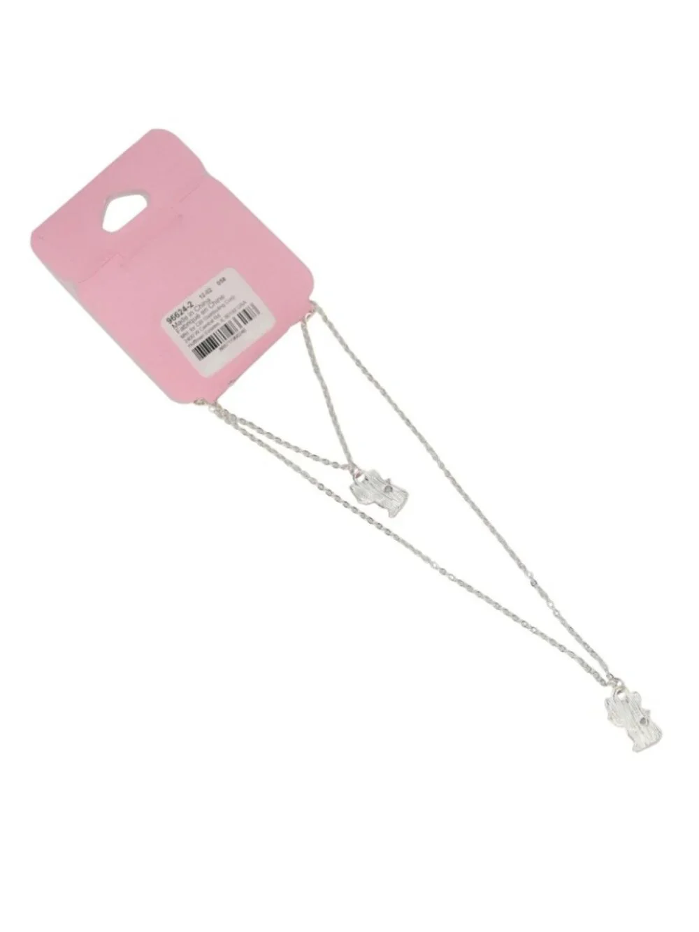 Claires Club Kitten Jewelry Set Necklace Bracelet Ring Silver Tone Pink